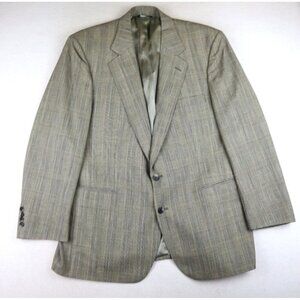 CRICKETEER - MEN'S BEIGE PLAID 2 BUTTON BLAZER JACKET - SIZE - 46R